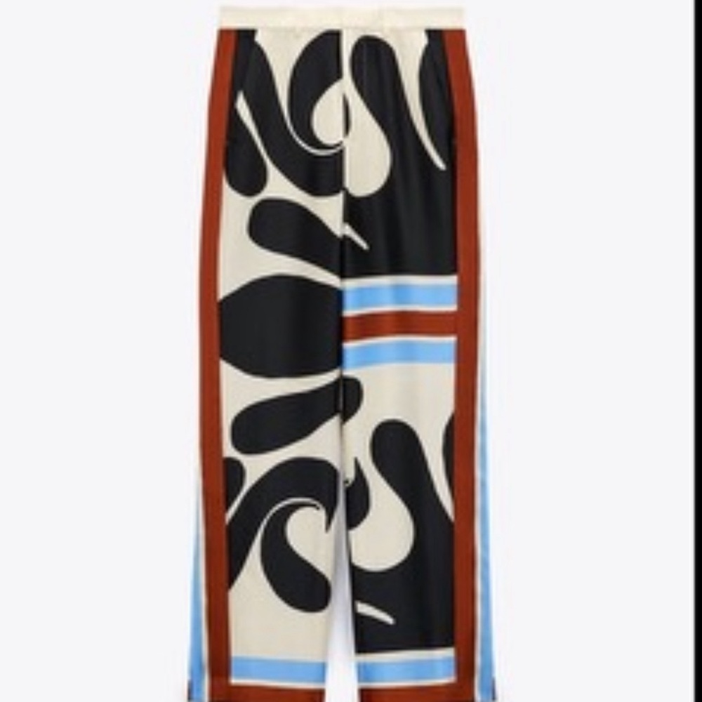 PRINTED WIDE LEG PANTS